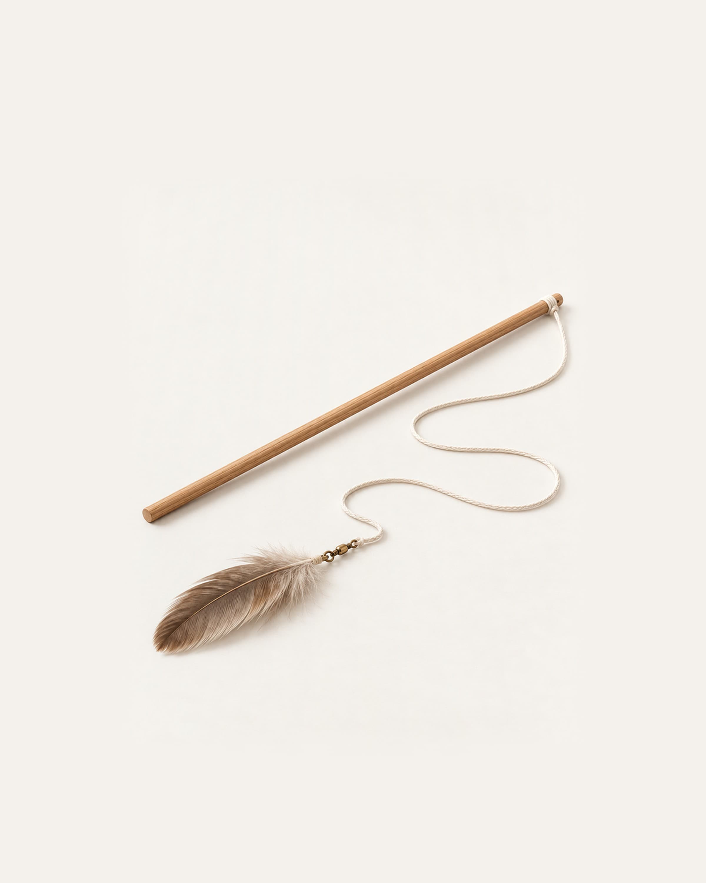 ¾ von vorn links, Stab diagonal, Feder vorn