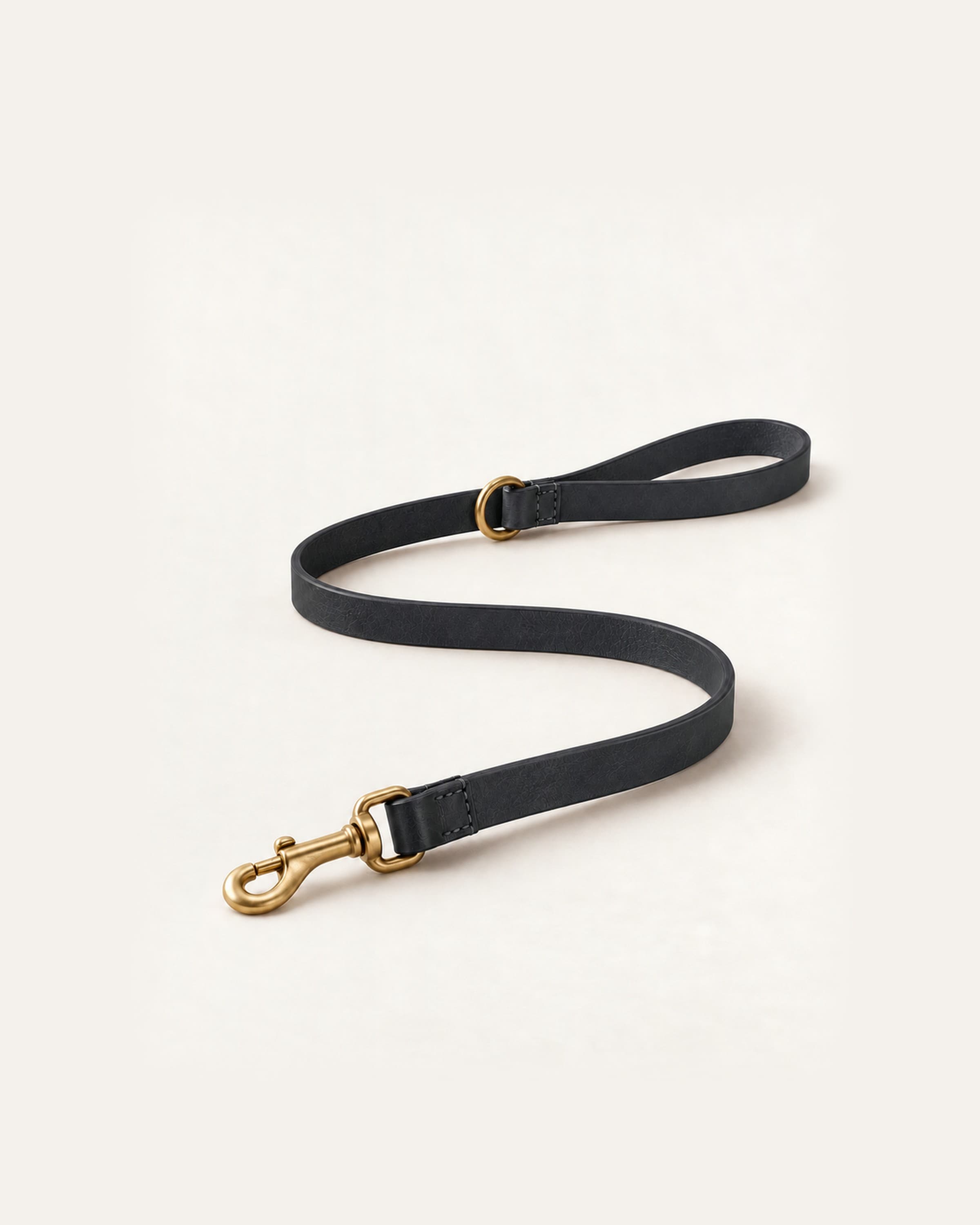¾ von vorn links, locker in einer S-Kurve gelegt, Karabiner vorn. Farbe Tinte